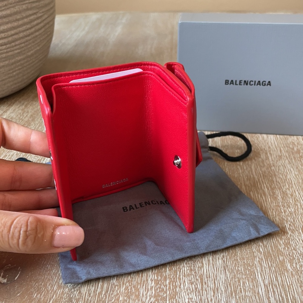 Balenciaga Papier Mini Wallet Red/White - Picture 7 of 11